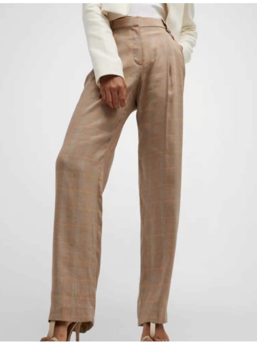 A.L.C. Fynn Plaid Linen Blend Tousers. Size: 2. Excellent condition